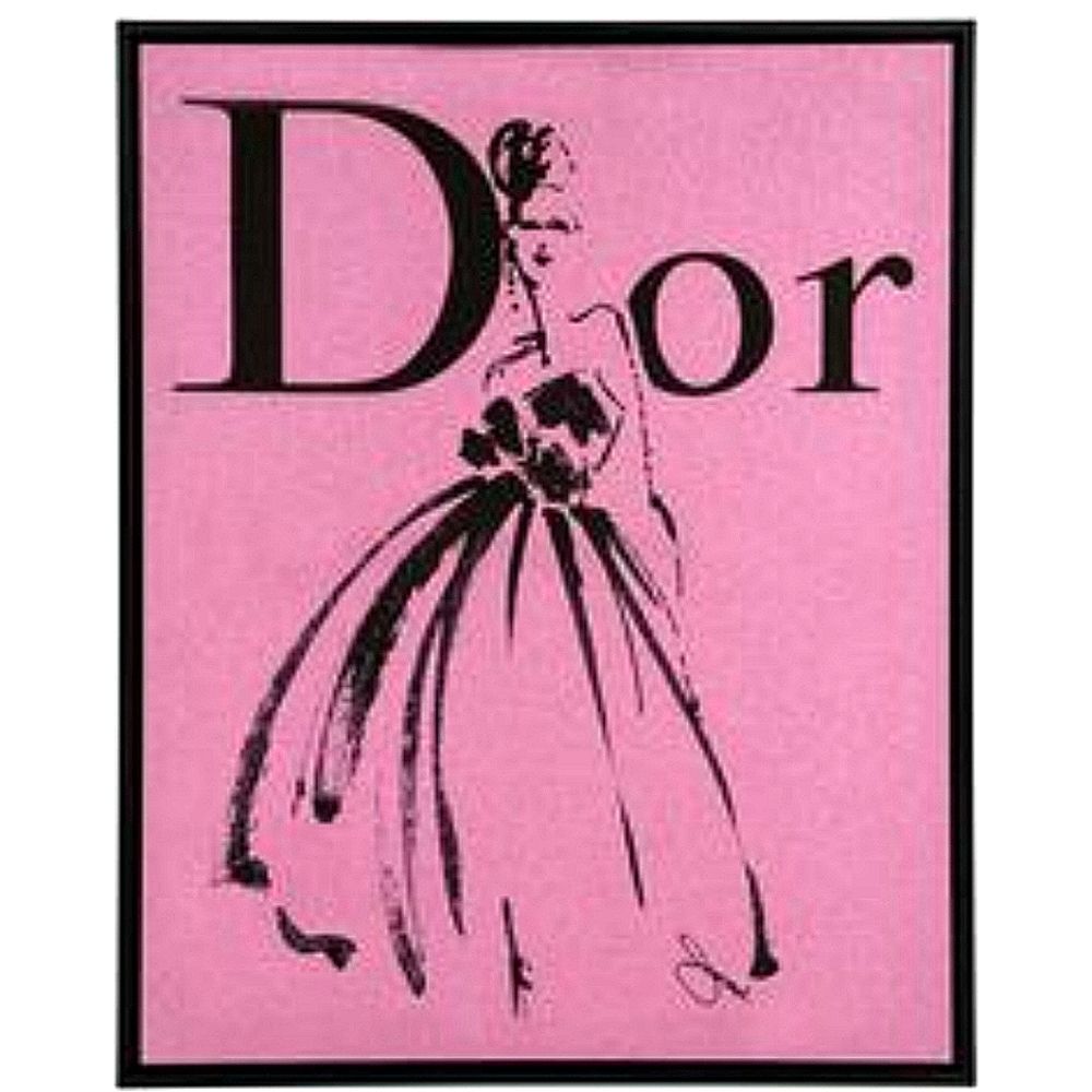 At Home Dior Fashion Glitter Embellished Canvas Framed Wall Decor